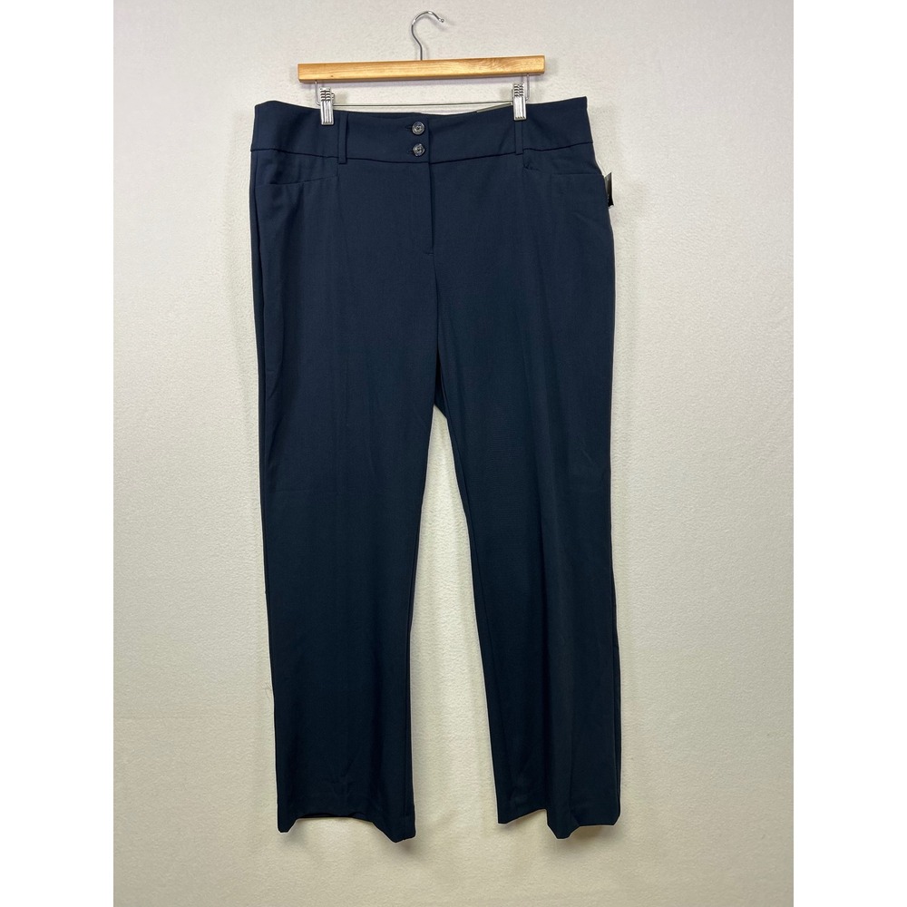 Professional Career Alfani NWT Womens 16 Navy Blue Straight Leg Trouser Pants